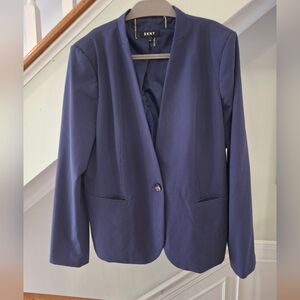 DKNY Women's Navy Single-Button Blazer